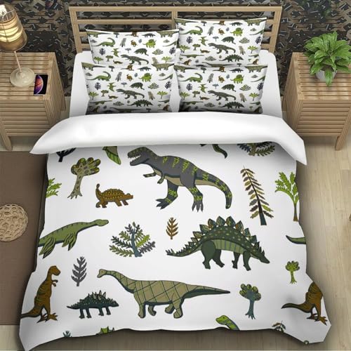 Housse de couette dinosaure 3D microfibre Super King 260x220cm - 5