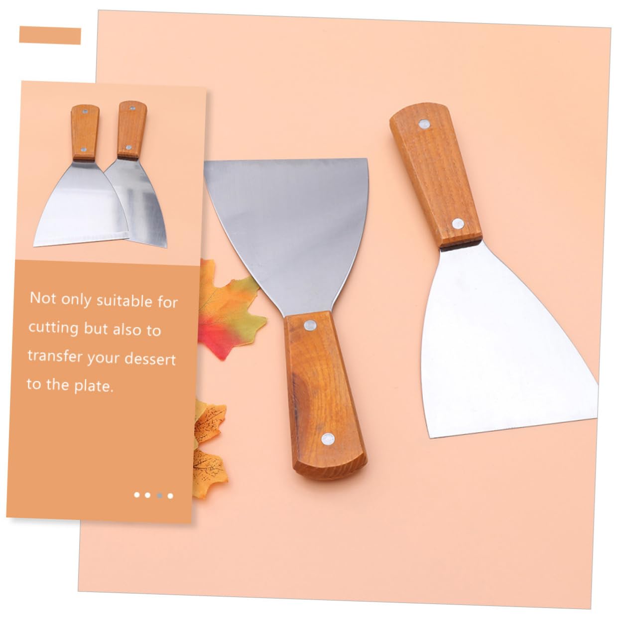 KICHOUSE Bbq Tools 3-piece Grill Spatula Set Angled Scraper Steak Shovel Easy to Clean Kitchen Supplies