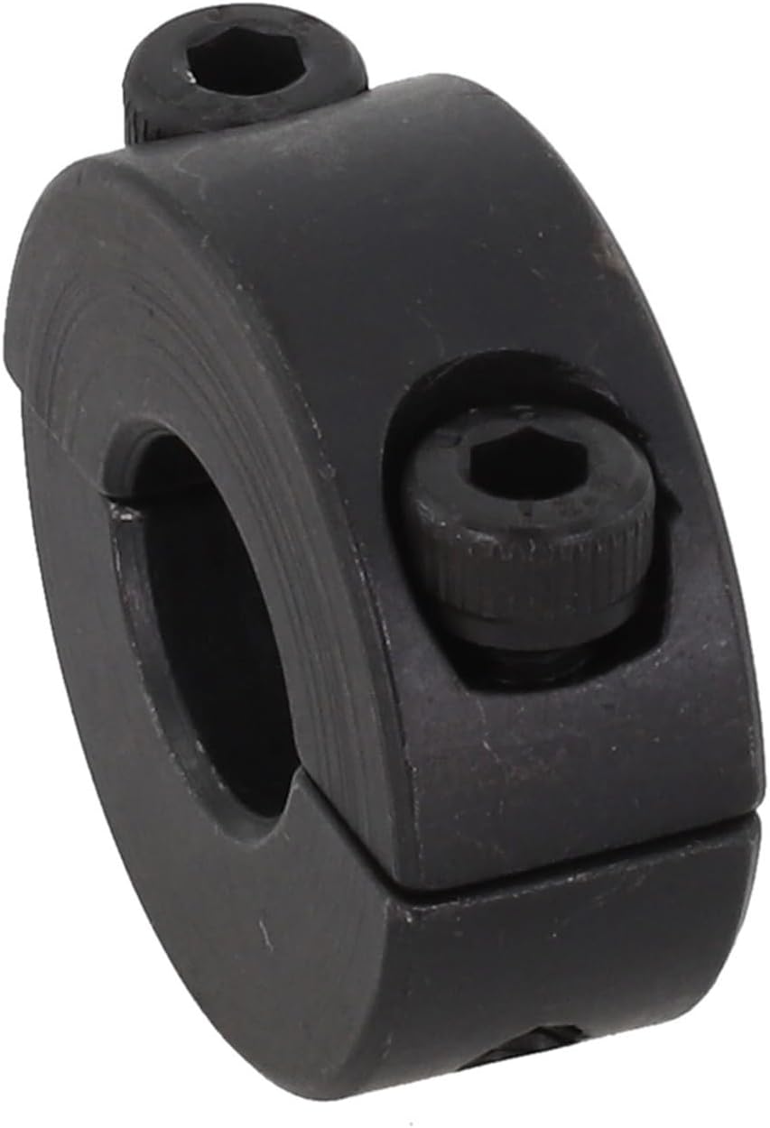 Two-Piece Split Shaft Collar Clamp, Black Steel Retaining Ring CNC Metalworking – 12mm to 30mm Inner Diameter, DIN 912 Cap Screws, A(30MM)(12mm)