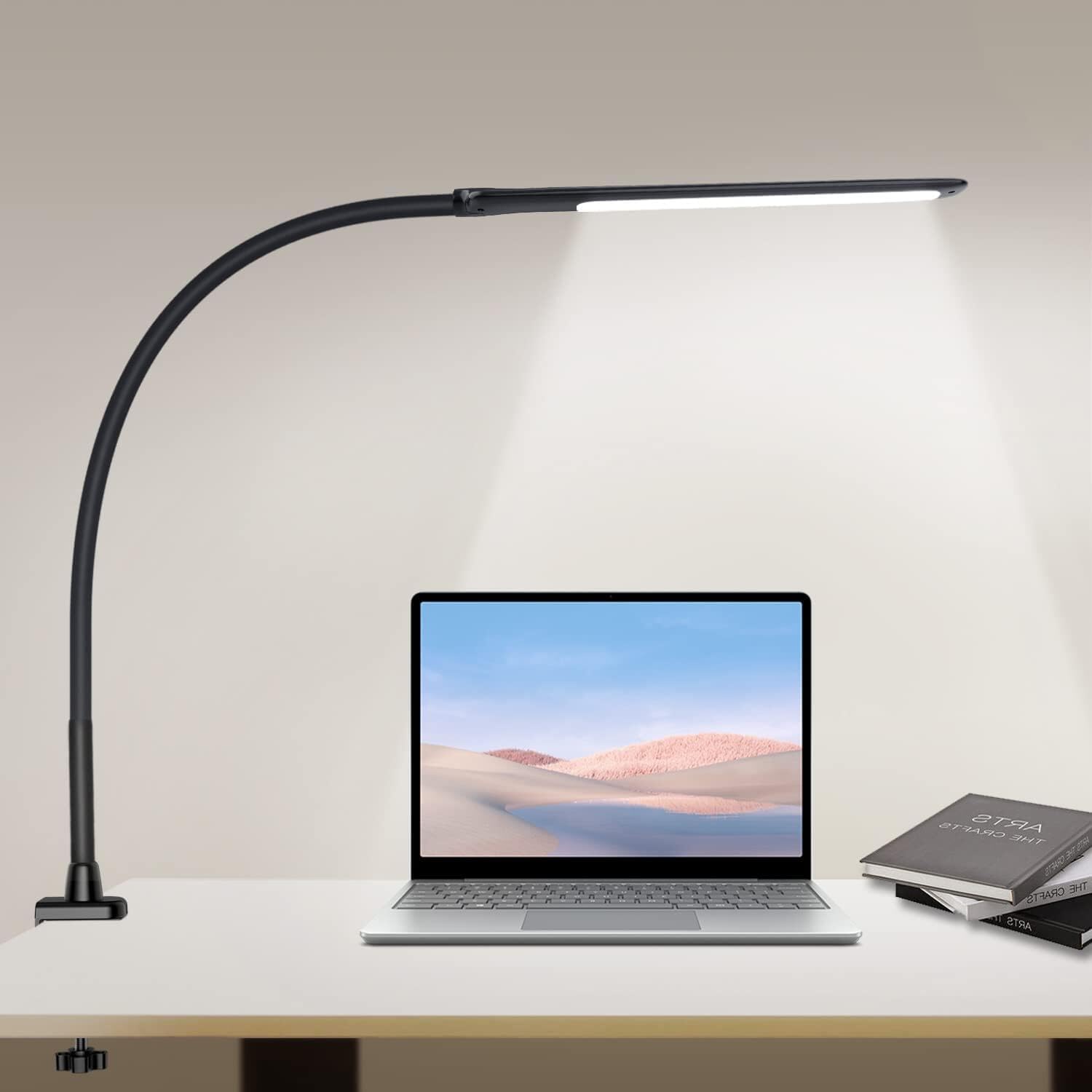 YOUKOYI LED Desk Lamp with Clamp Flexible Gooseneck Architect Table