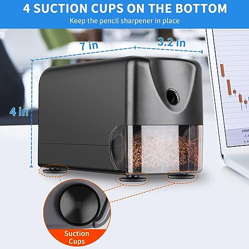 AFMAT - Apontador elétrico de alta resistência, afia de sala de aula para lápis de cor de 6-11 mm, n