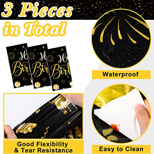 Tudomro TUDOMRO-DECORATIONS PLASTIC-01 3 Pcs Happy Birthday Tablecloths Happy Birthday Decorations Plastic Table Cover Rectangular Cloths thumb #1