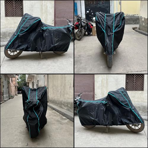 Image of Motorcycle Scooty Body Cover for Outdoor Use - Heavy Fabric Water Resistant Two Wheeler Cover with UV, Dust & Rain Protection Compatible for Ola S1 Pro