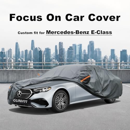 Image of GUNHYI Premium Car Cover Custom Fit Mercedes-Benz E-Class, 16 Layers Heavy Duty Car Cover Waterproof All Weather with Zipper Door for Sun Rain Snow Dust Uv Protection
