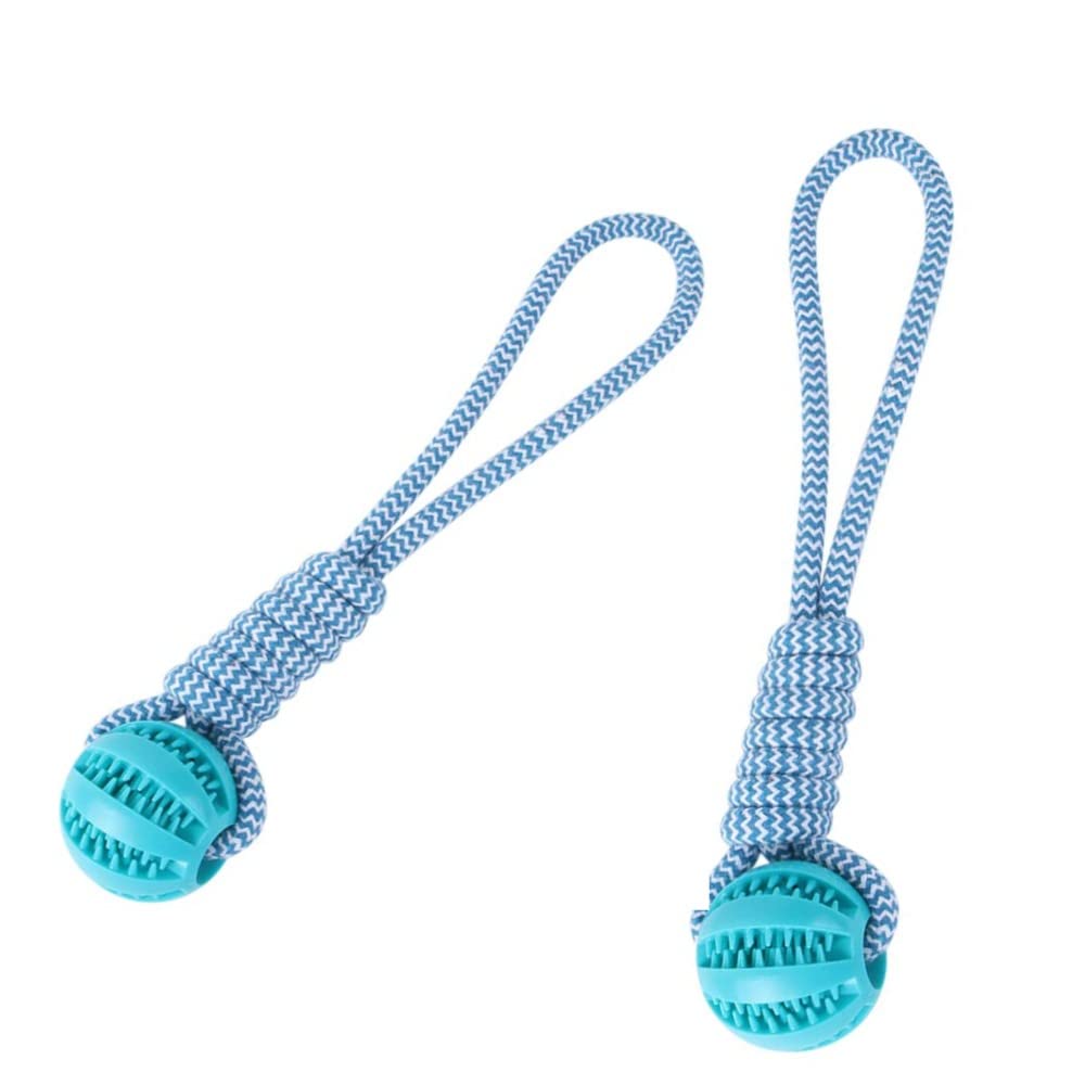 2 Piezas 6cm Pelota para Perros Indestructible, Pelota con Cuerda para Perros, Pelota Interactiva de Juguete para Perros para Perros Grandes Y Pequeños Cuidado Dental Buscar Atrapar
