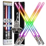 Lightsaber Chopsticks Light Up Star War LED Reusable Chopsticks 9 Colors 2 PAIRS FREE Darth Vader Keychain Bottle Opener
