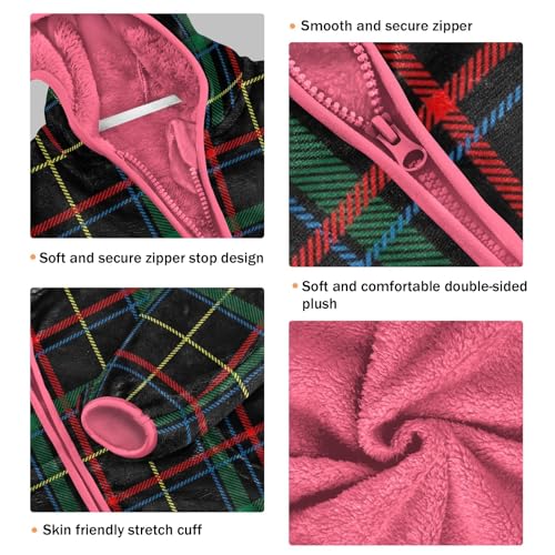 GuoChe Plaid Scotland Dark Green Boys Fall Fleece Jacket3