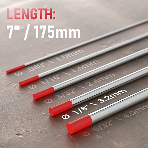 Image of YESWELDER TIG Welding Tungsten Electrode Red Tip