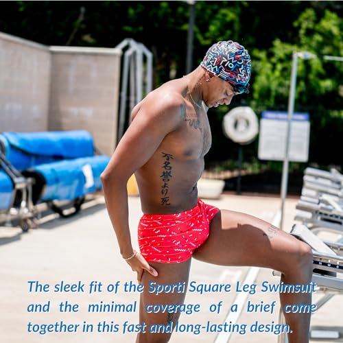 Sporti Mens Square Leg Swimsuit - Men's Lap Swimming Suits - Competitive Swimsuit Men for Lap Swimming3