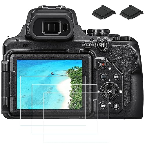 PCTC P1000 Screen Protector for Nikon COOLPIX P1000 Digital Camera, 0.3 mm 9H Hardness Tempered Glass LCD Screen Protector Compatible for Nikon P1000 P1100 P950 Protive Cover Film (3+2 Pack)