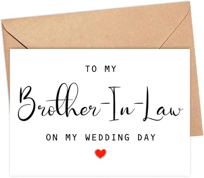 To My BrotherInLaw On My Wedding Day Card Wedding Day