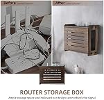 Support mural du Routeur en bois WiFi Boîte de stockage Router Couverture de câble Modem Power Strip organisé Gestion de câble Hider Need Assemblage 14.9 * 9.8 * 5.4 dans (L* H) * W)