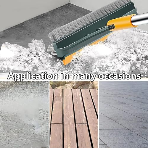 Image of 2-in-1 Bathroom Cleaning Brush with Wiper - Long Handle 180 Rotate Toilet Brush, Tiles Cleaning, Floor Scrub for Kitchen and Bathroom Accessories (3 in 1 Tiles Brush)