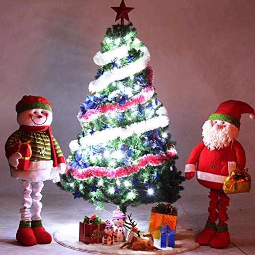 BGSFF Árbol de Navidad con Adornos, 1,5 m 1,8 m 2,1 m 2,4 m Árbol de Navidad Artificial, Picea de Primera Calidad con bisagras de PVC Decoración navideña para Interiores y Exteriores par