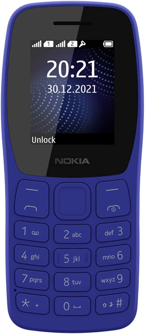 Nokia 105 Classic | Dual SIM Keypad Phone with Built-in UPI Payments, Long-Lasting Battery, Wireless FM Radio, Charger in-Box | Blue