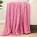 PAVILIA Sherpa Throw Blanket for Couch Sofa, Pink Fluffy Warm Plush Blanket for Bed, Cozy Super Soft Lightweight Throw, Fuzzy Decorative Blanket, All Season Home, 50x60