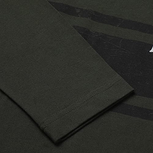 Image of Van Heusen Men Athleisure Regular Fit T-Shirt - Cotton Rich - Crew Neck, Long Sleeve, Printed