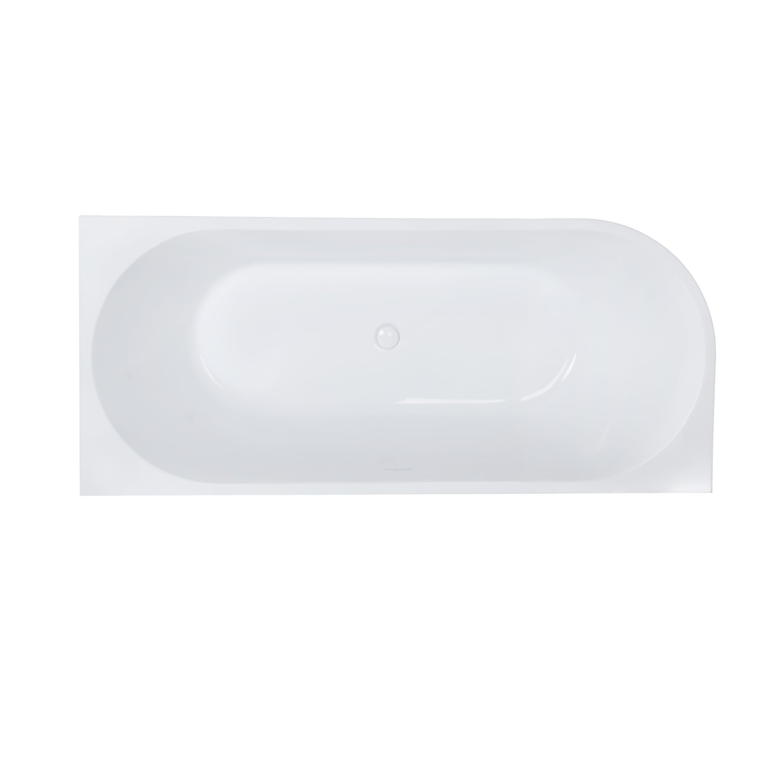 Aloni Bañera semiindependiente de esquina 180 x 80 cm derecha redonda acrílico blanco