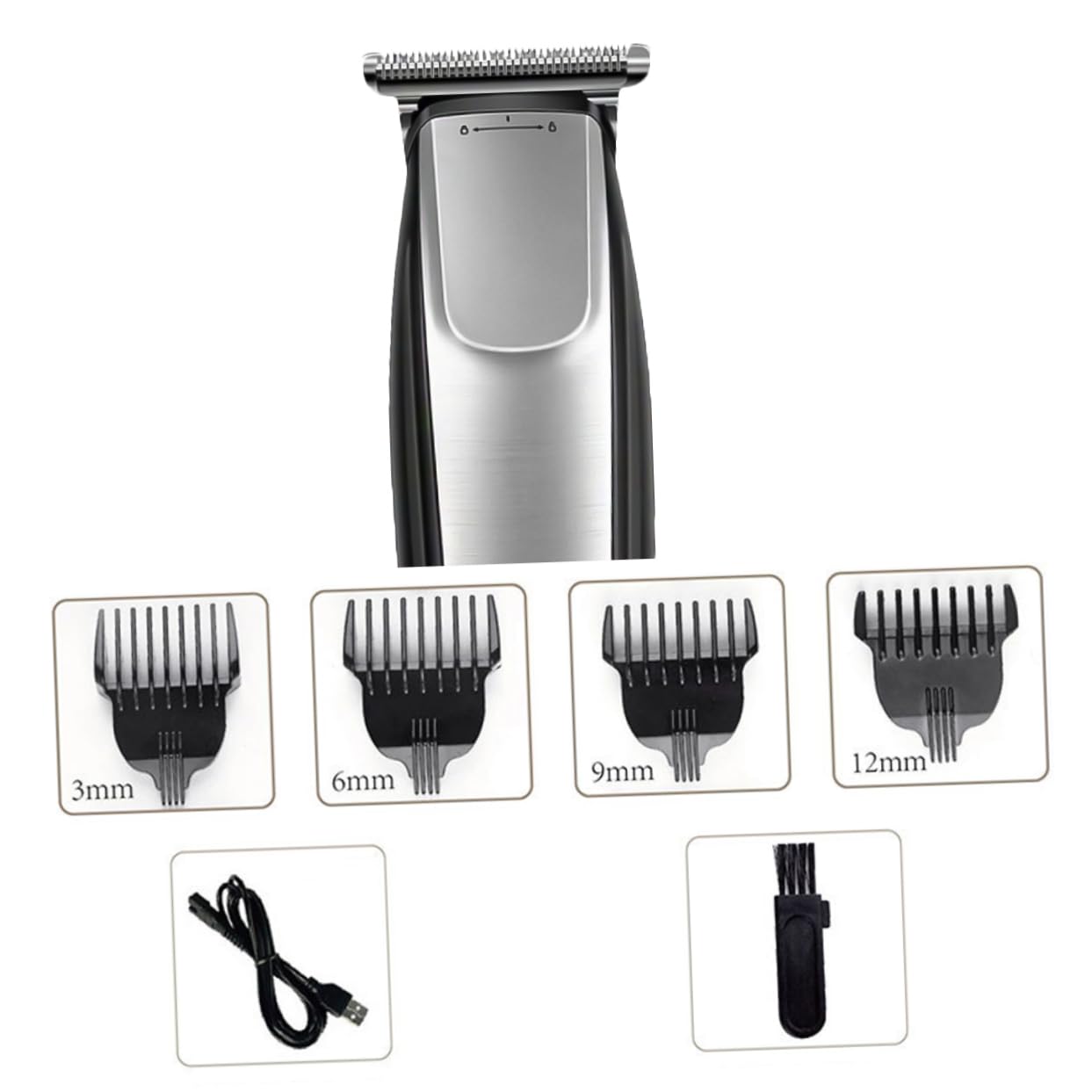 Baluue Tagliacapelli Elettrico Ricaricabile USB in Plastica Pettini Intercambiabili per Barber Professionale e Taglio Chioma Uomo