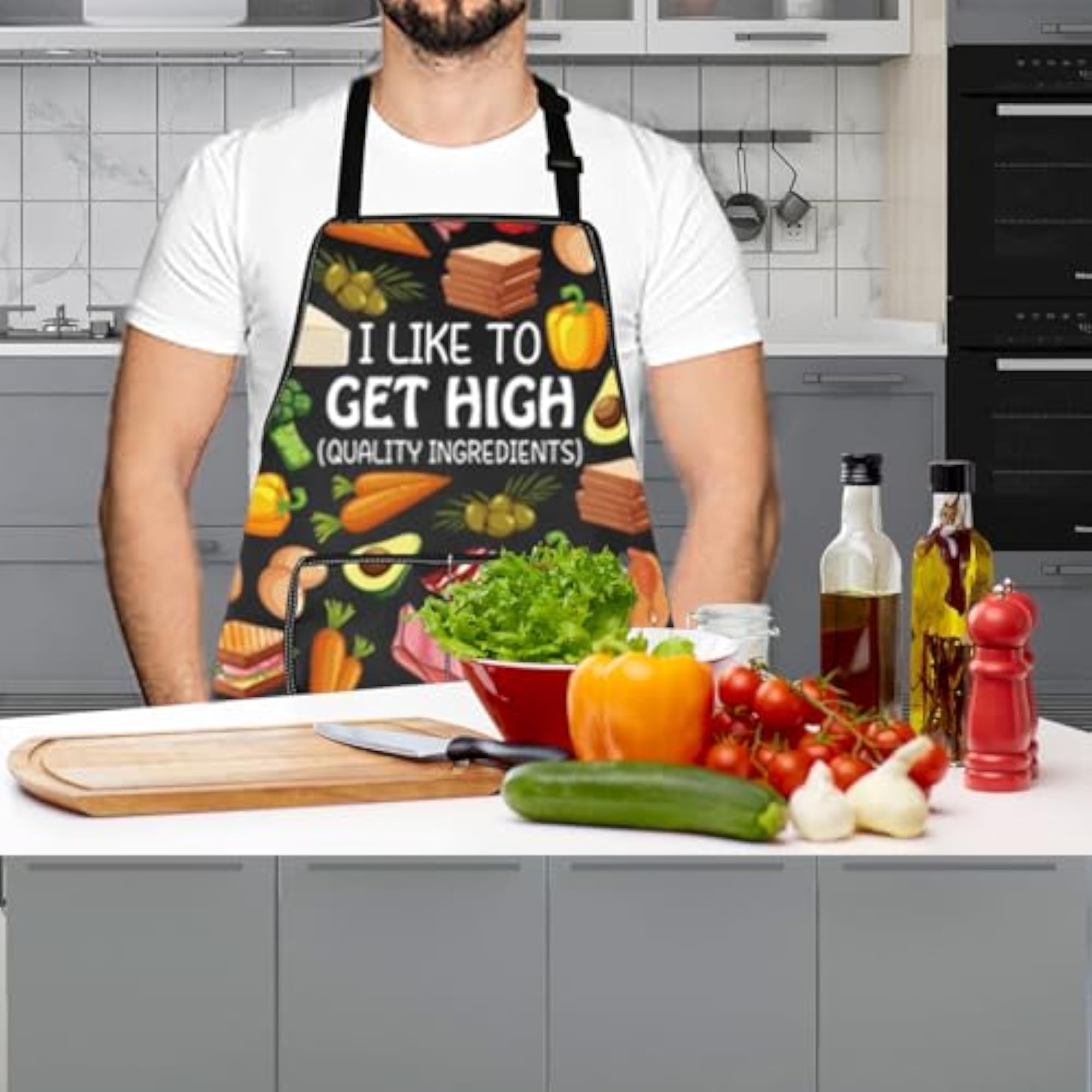 Funny Cooking Apron, I Like to Get High-Quality Ingredients