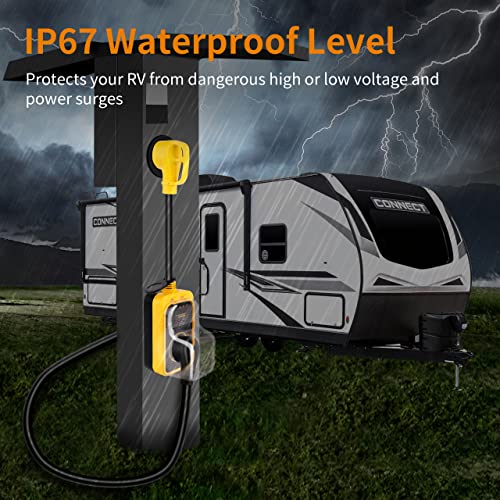 Rvzone Rv Surge Protector 30 Amp With Ul Tested Rv Circuit Analyzer Surge Guard Full Protection With Waterproof Cover 8400 Joules Rv Adapter Plug For Rv Trailer Camper Truck Van Boat #TOP3