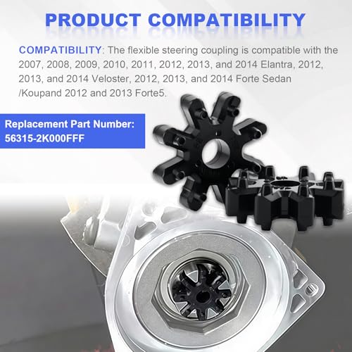 4 Stück Auto Lenksäulenkupplung 563152K000FFF,Flexible Lenkkupplung aus Kunststoff,Flexible Kupplung Lenksäule Kompatibel mit Hyundai Sonata Elantra Santa Fe und Kia Soul Optima Forte