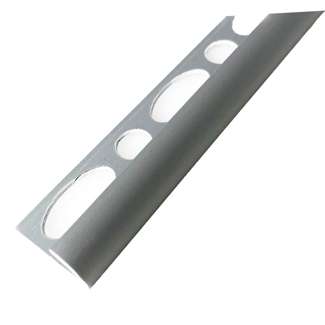 Tmw Profiles Silver Matt Round Edge Tile Trims 8Mm-10Mm 2.5M Plastic Pvc (8 Mm, )
