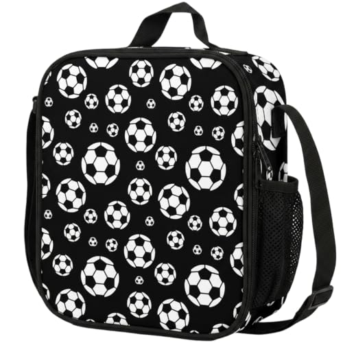 WaaRiuQ Football Lunch Bag Football Lunch Box for Sports Enthusiasts and Professionals Boys Lunch Box for School and Outdoor Activities Boys Lunch Bag for Work and Travel