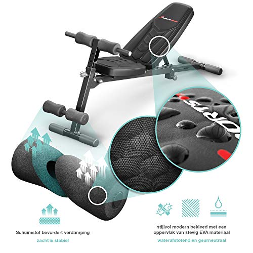 Sportstech BRT500 Innovatieve halterbank 8in1 met uniek design van Eva bekledingsmateriaal, inklapbaar, intelligent vouwsysteem, anti-slip design, push-grepen, platte bank met curlpult & poster - Image 5