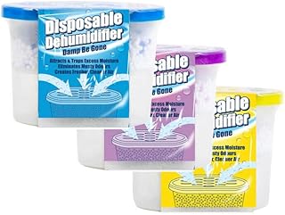 Pack of 2 Dehumidifiers 500ml Condensation Remover Moisture Absorber for Damp Mould Moisture in Home Dehumidifiers For Kitchen Wardrobe Bedroom Caravan Office Garage Bathroom Basement