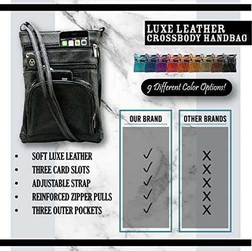 Steeltime Unisex Super Soft Leather Crossbody Bag Featuring The Serenity Prayer with 6 Compartments and Carrying Strap4