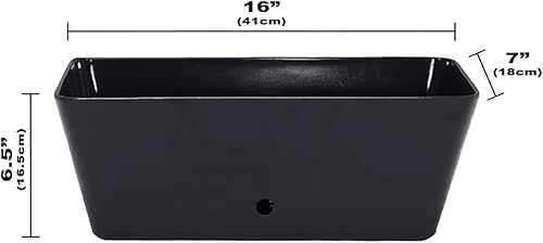 Miniatura 2 de Maceta de bambú con riego automático de 16 pulgadas (negro) - rectangular - fibra de bambú - sin riego excesivo ni pudrición de la raíz