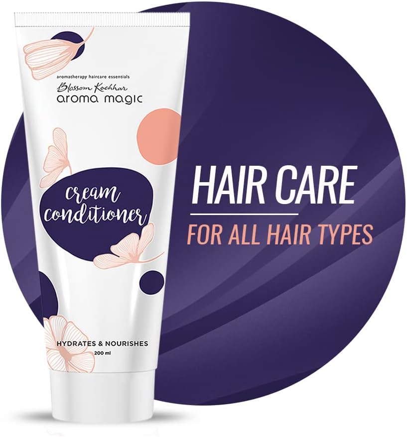 Cream Conditioner | for Split Ends, Dry Scalp & Dull Hair| Boost Hair Growth & Add Shine| Rosemary & Argan oils, Green tea, Carrot seed & Aloe Vera 200ml