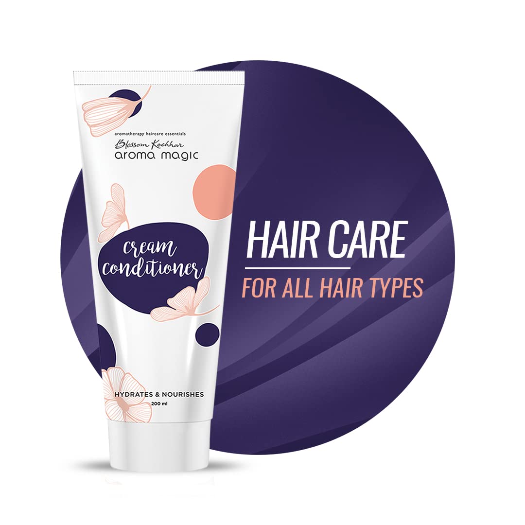 Aroma Magic Cream Conditioner | for Split Ends, Dry Scalp & Dull Hair| Boost Hair Growth & Add Shine| Rosemary & Argan oils, Green tea, Carrot seed & Aloe Vera 200ml