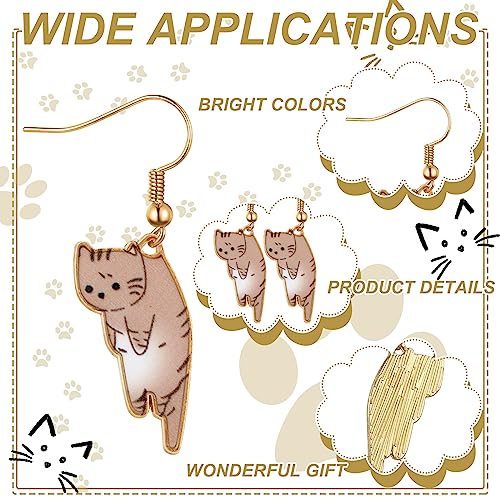 Tondiamo 18 Pairs Cute Anime Cat Dangle Earrings Set Kawaii Aesthetic Alloy Funny Cartoon Kitten Drop Dangling Earrings for Women Party Cat Jewelry Gifts3