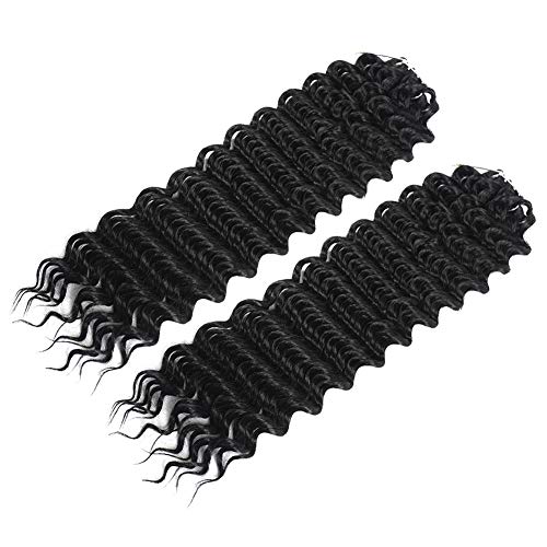 9 Packs Deep Wave Crochet Hair Deep Twist Crochet Braid Low Tempreture Kanekalon Synthetic Hair Extension 15 Strands/Pack (18" 9Packs, 4#)