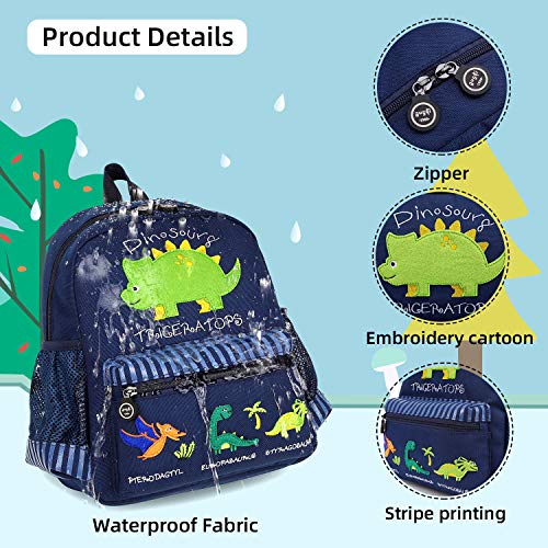 Willikiva Cute Zoo Little 3D Backpack Kids Backpack For Boys And Girls Toddler Backpack Waterproof Preschool(Deep Blue Dinosaur) #TOP5