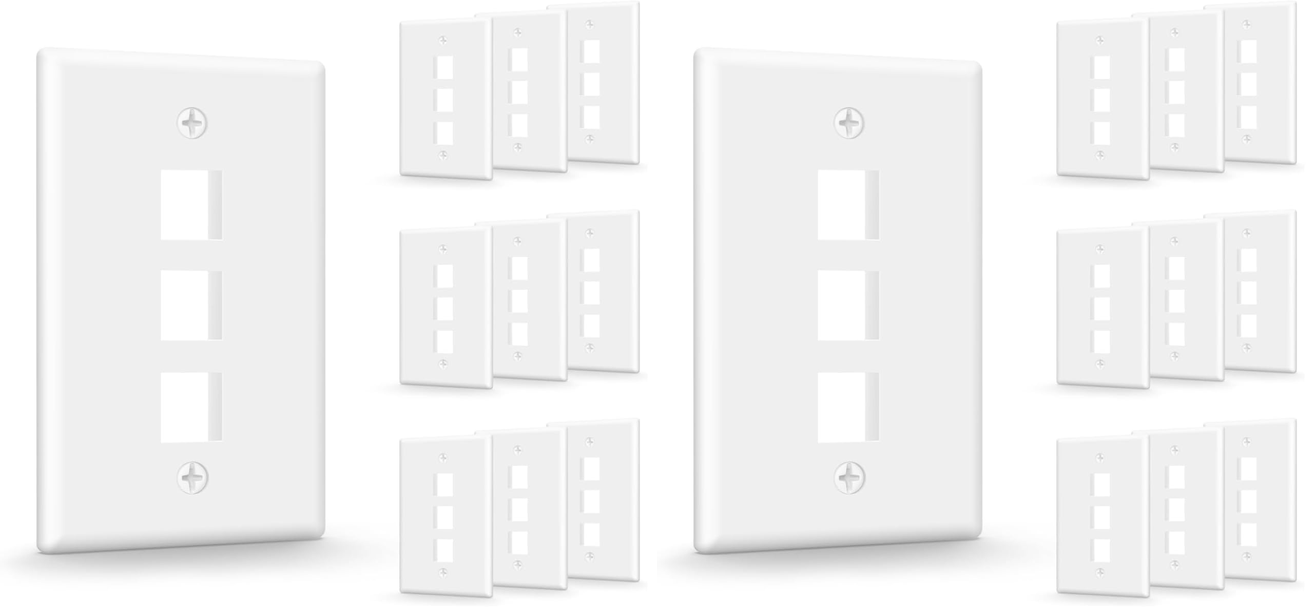 VCE 2-Port Keystone Wall Plate (UL Listed), White 10-Pack — Amazon image 11