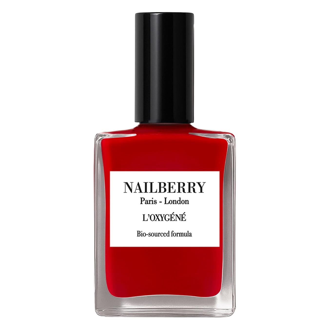 Nailberry L'Oxygéné Oxygenated Nail Lacquer | Rouge | Bright Red Opaque Nail Polish | UV Protected Long-Wear Nail Polish | 12-Free | Vegan | Certified