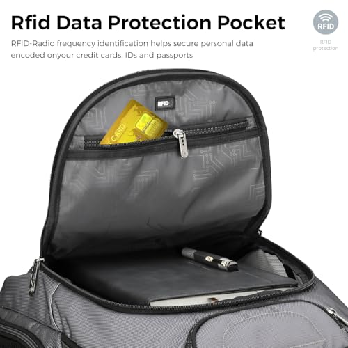 Image of Swissdigital Design TSA Business Laptop Backpack For Men,Travel Backpack With USB Charging Port,College Tech Backpacks With RFID Pockets Presents For Men Fits 15.6 Inch Computer Grey | J16BT-03