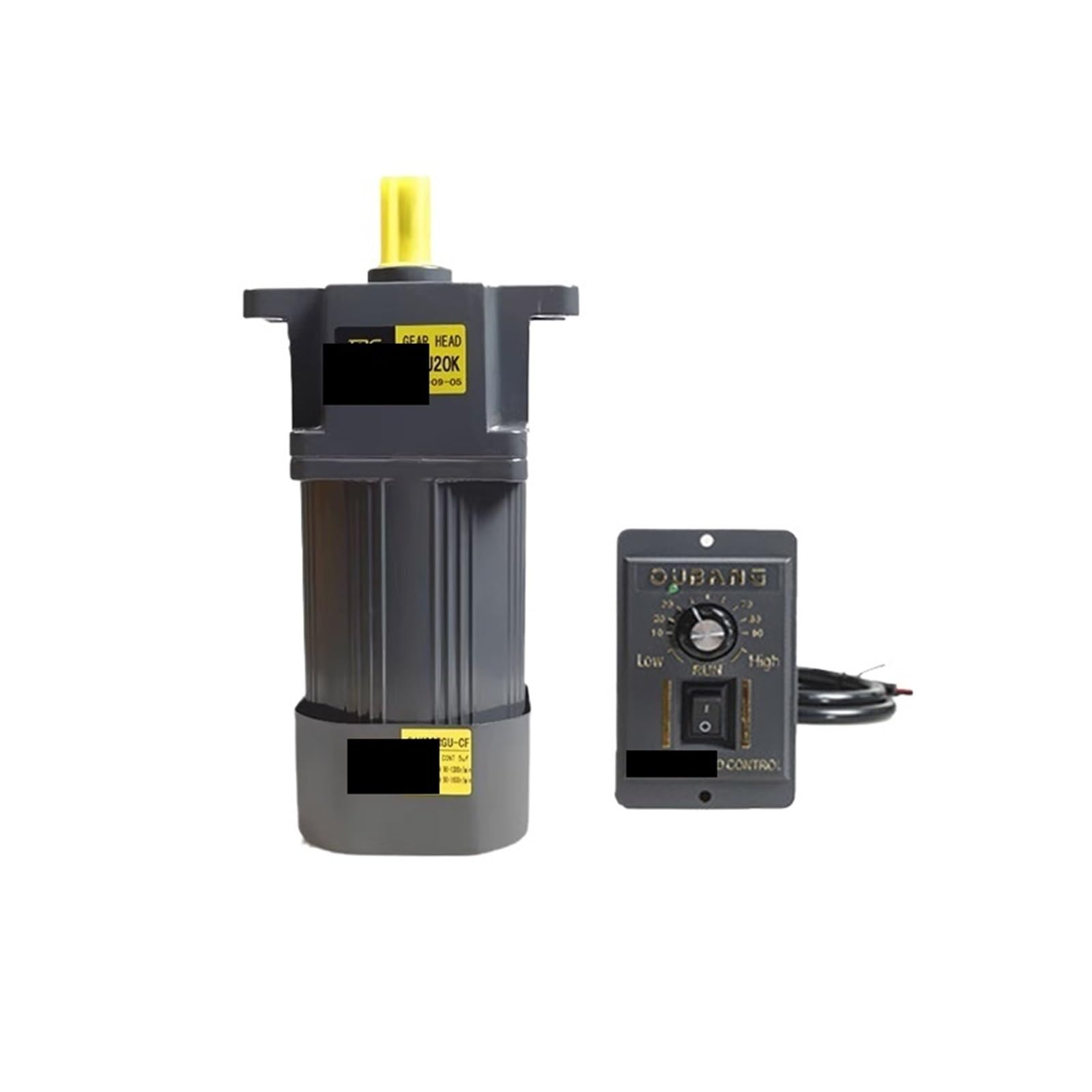 HYRBNSDLK Asynchronous Motor 90W 220V Reinforced AC Gear with Ears 5IK90RGU-CF with Speed Regulator High Torque Shaft Diameter 15mm(0-27RPM)