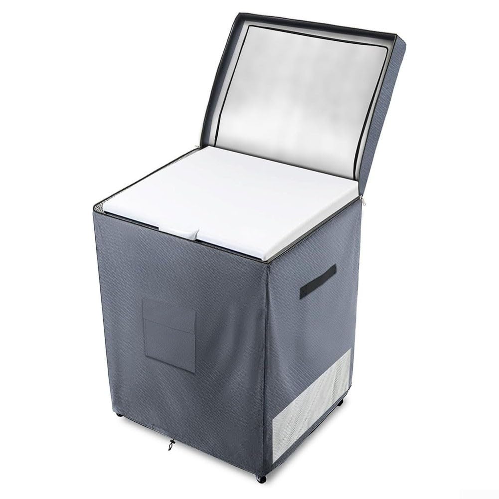 Waterproof Chest Freezer Cover for 7.0 Cubic Feet Outdoor Appliances with Air Vents Black(Gray 55.8*63.5*85)