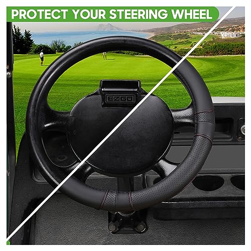 10L0L Golf Cart Steering Wheel Cover-13'' Soft And Breathableanti Slip Leather Steering Wheel Cover,Feels Good In Handling- For Ezgo Txt & Rxv #TOP4