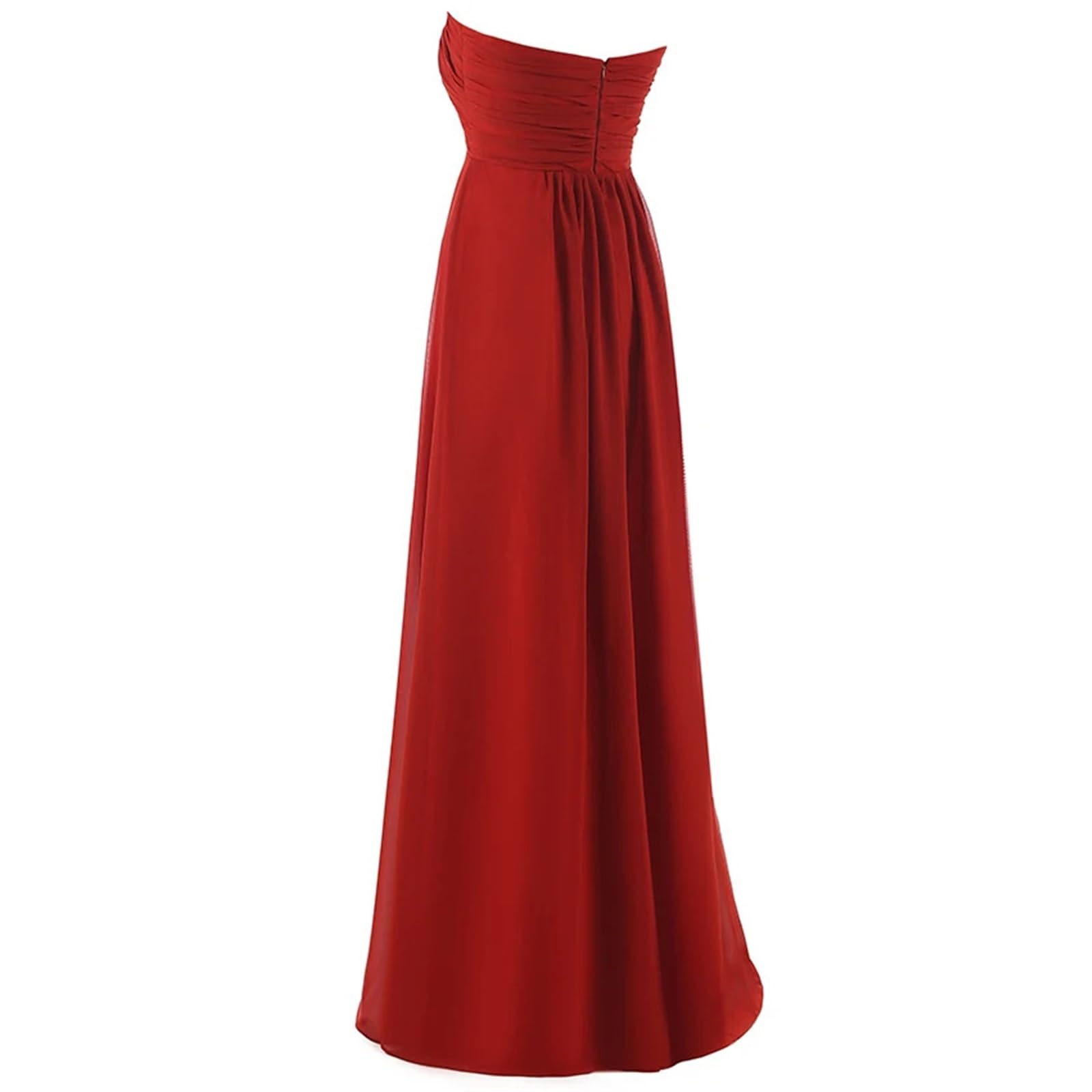 Vestido de Dama de Honor Largo sin Tirantes de Talla Grande en Color Rosa Burdeos, Vestido de Fiesta de Boda y graduación(NO.77 Grape Purple,12)
