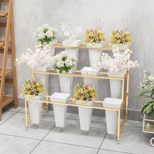 Chariot portatif pour écran extérieur en métal pour jardin et balcon
