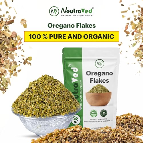 Image of NeutraVed Oregano Leaves | Pure leaves for Home Made Seasoning | Flakes /Dry Oregano Leaves For Seasonings, Pizza, Pasta 100g