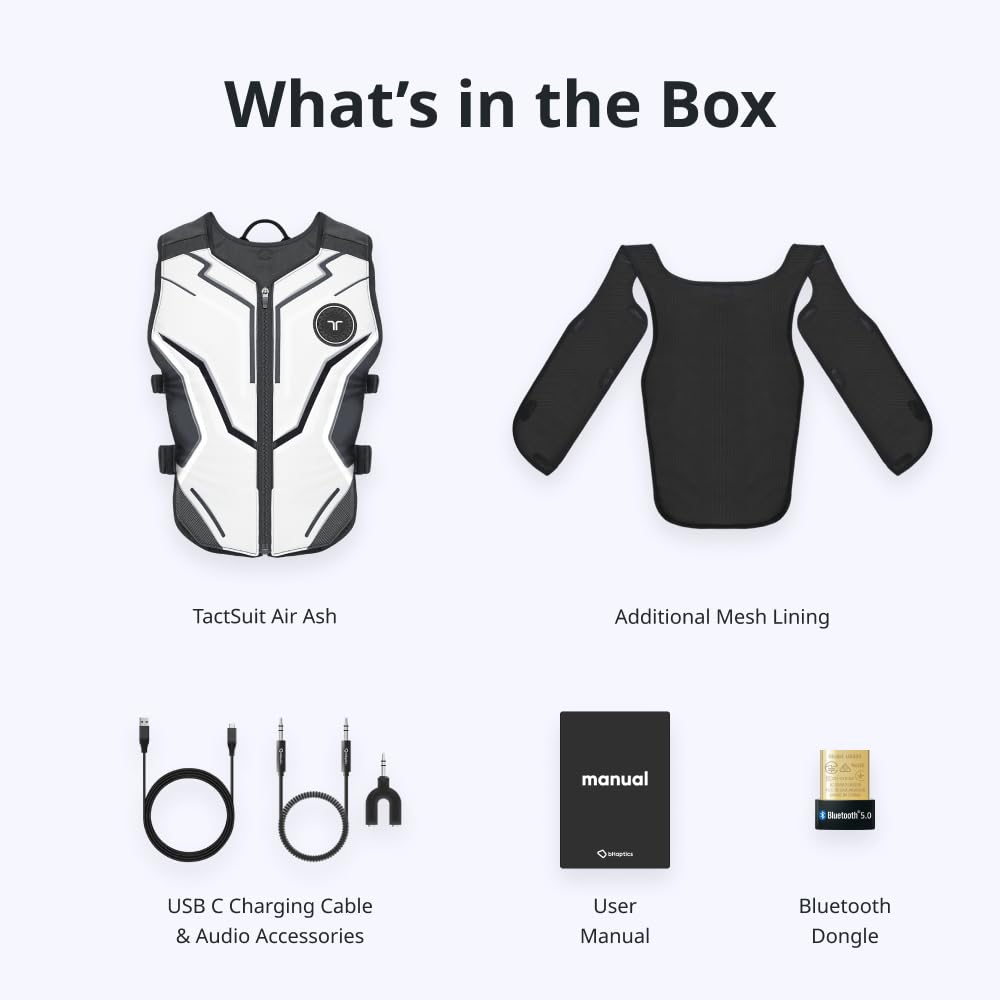 Amazon.com: bHaptics TactSuit Air Ash | Lightweight Haptic Vest