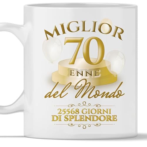 Servizio Caffè Anni 70: La Classifica dei Più Venduti nel 2025 3 TeeDesign Tazza Elegante 70 anni. Regalo di Natale o Compleanno, Tazza simpatica e semplice per amico, amica, fratello, collega.