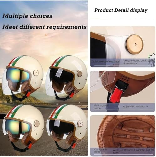 Casque moto jet Bluetooth double visière micro intégré casque scooter ouvert ECE - 7