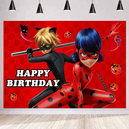 Red and Black Theme Birthday Backdrop, Glitter Backdrop Party Decorations, Birthday Photo Backdrop for Baby Shower Kids Men Women Anniversary Birthday Party Supplies